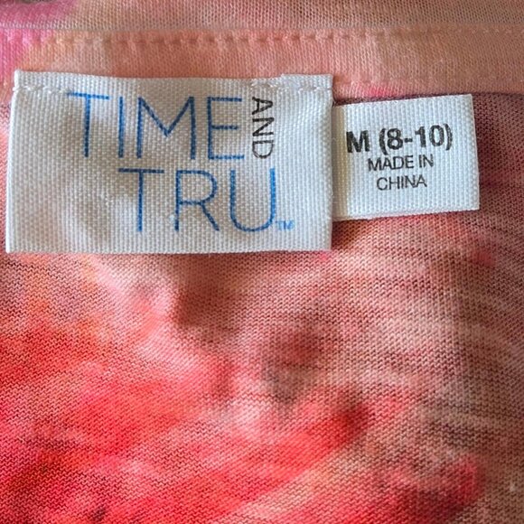 Size Medium (8/10) Time & Tru Brightly Colored V-Neck Short Sleeve Sequined Pull - Picture 8 of 10